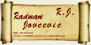 Radman Jovčević vizit kartica